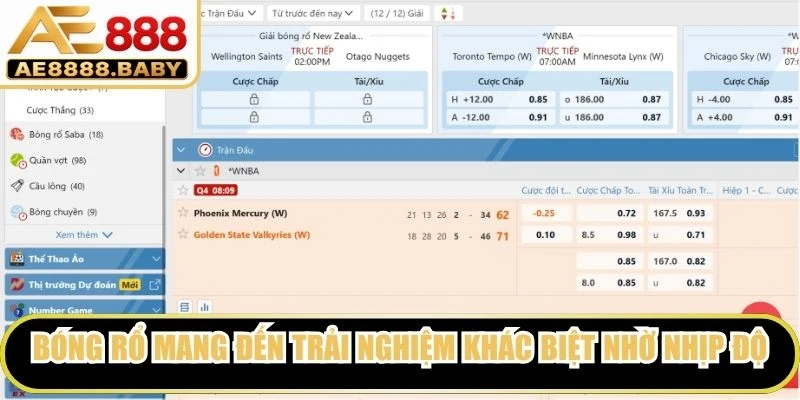 Bóng rổ mang đến trải nghiệm khác biệt nhờ nhịp độ trận đấu liên tục