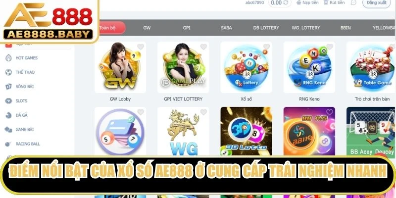 Điểm nổi bật của xổ số AE888 nằm ở khả năng cung cấp trải nghiệm nhanh chóng