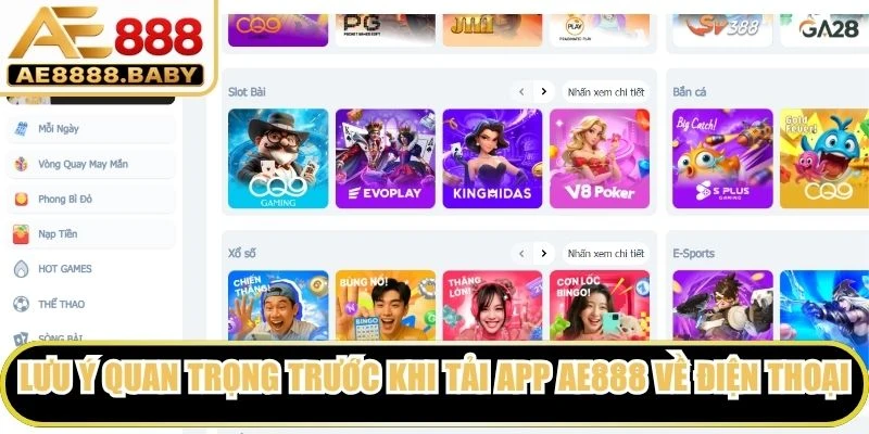 Lưu ý quan trọng trước khi tải app AE888 về điện thoại