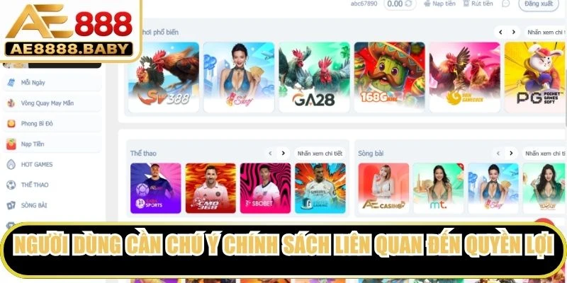 Người dùng cần chú ý đến các chính sách liên quan đến quyền lợi cá nhân