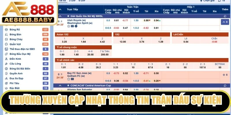 Thường xuyên cập nhật thông tin trận đấu hay sự kiện đang quan tâm