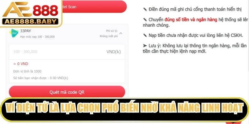 Ví điện tử là lựa chọn phổ biến nhờ khả năng thanh toán linh hoạt